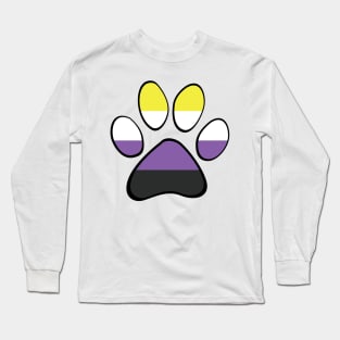 Non-Binary Pride Paw Long Sleeve T-Shirt